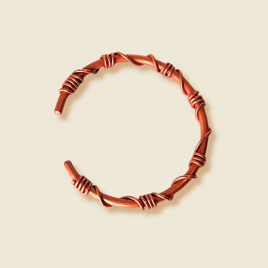 Spiral Shield Cuff – Sacred Copper Protection Bracelet